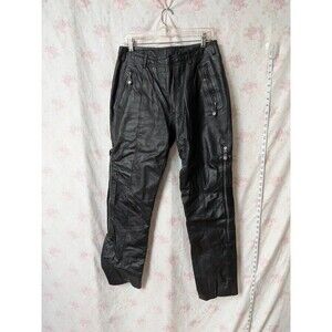 Vintage Harley Davidson Leather Moto Pants Spandex Back Size 40/12